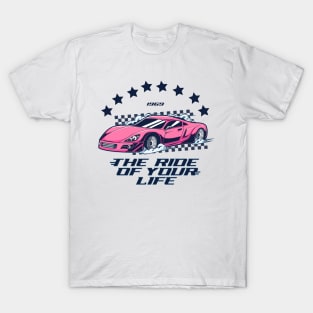 Girls Motorsports Pink Car Sassy Shirt T-Shirt